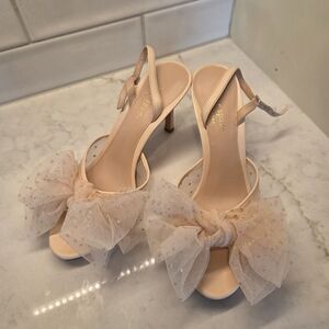 Kate Spade Pink Heels with Bow Detail